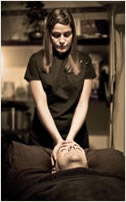 Judy performing a head masage